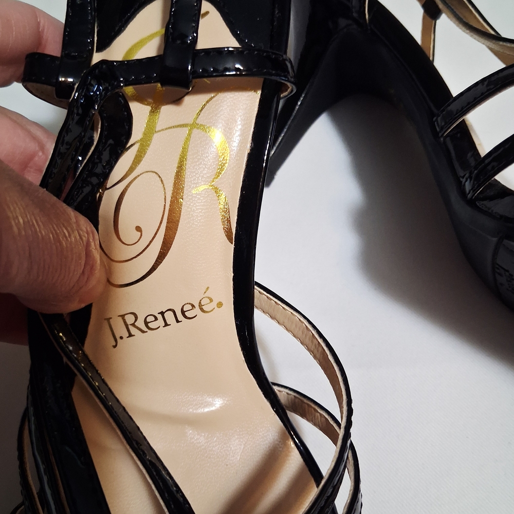 J.Renee Black Strappy Heels Size 8 NWOT - Picture 10 of 12
